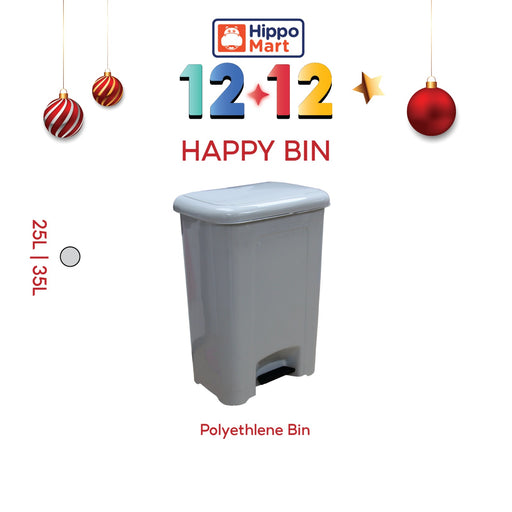 HAPPY BIN | Dustbin | Pedal Waste Bin | 25L, 35L | Waste Bin | Kitchen Bin | Plastic Bin | Bin
