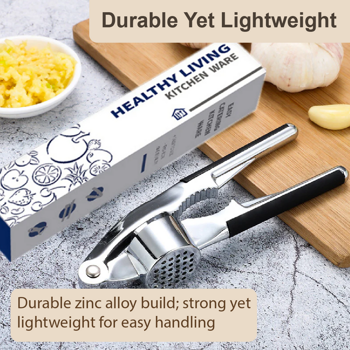 HippoMart Chef's Professional SUS304 Stainless Steel Garlic Press with Ergonomic Handle - HippoMart SG
