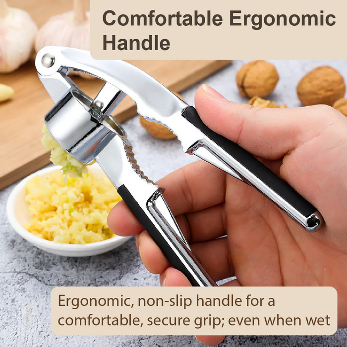 HippoMart Chef's Professional SUS304 Stainless Steel Garlic Press with Ergonomic Handle - HippoMart SG