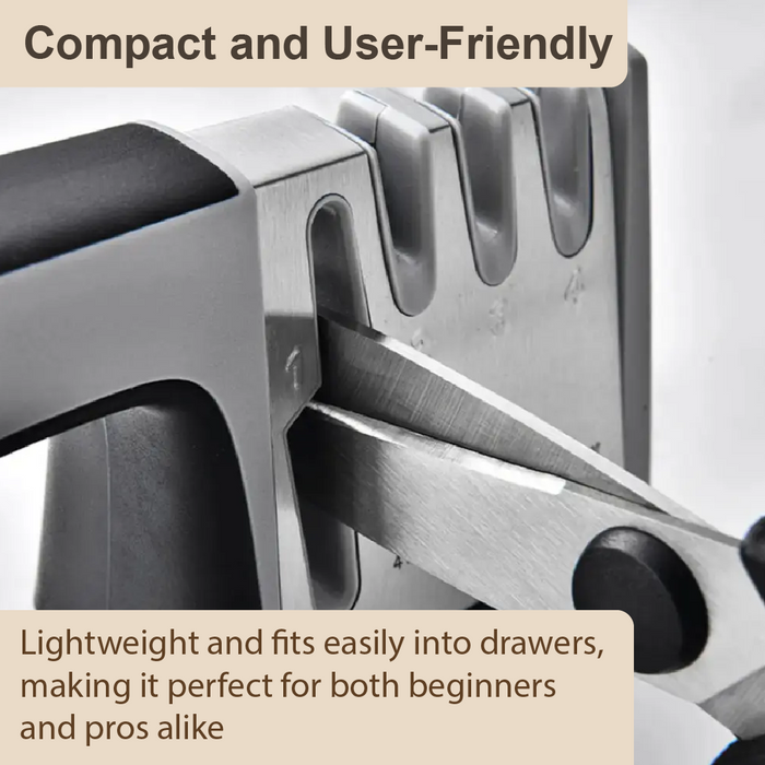 Chef's SUS304 Stainless Steel Kitchen 4-in-1 Knife & Scissor Sharpening Tool - HippoMart SG