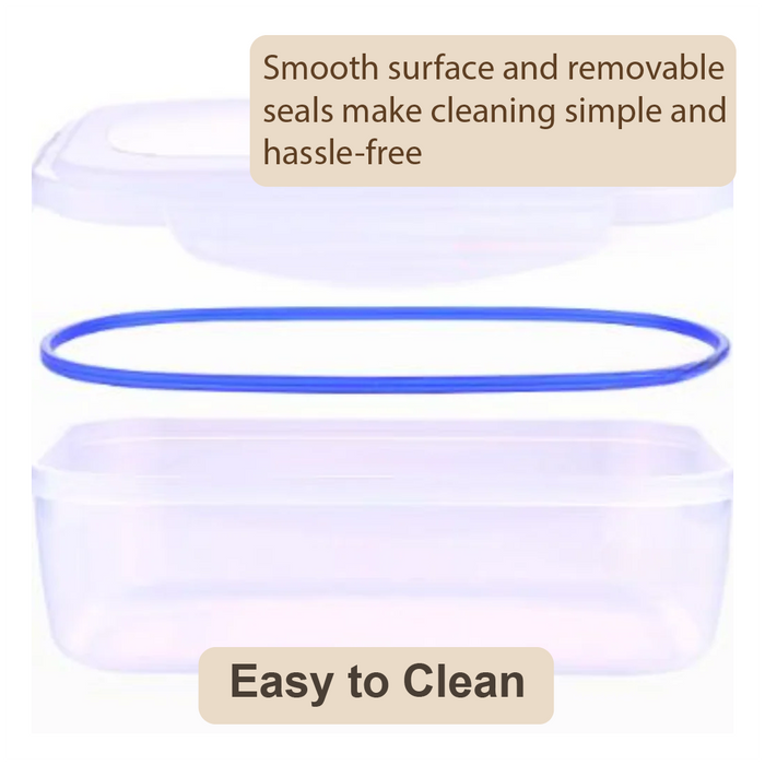 Transparent Plastic Rectangular Leakproof 3 Piece Food Storage Container Set - HippoMart SG