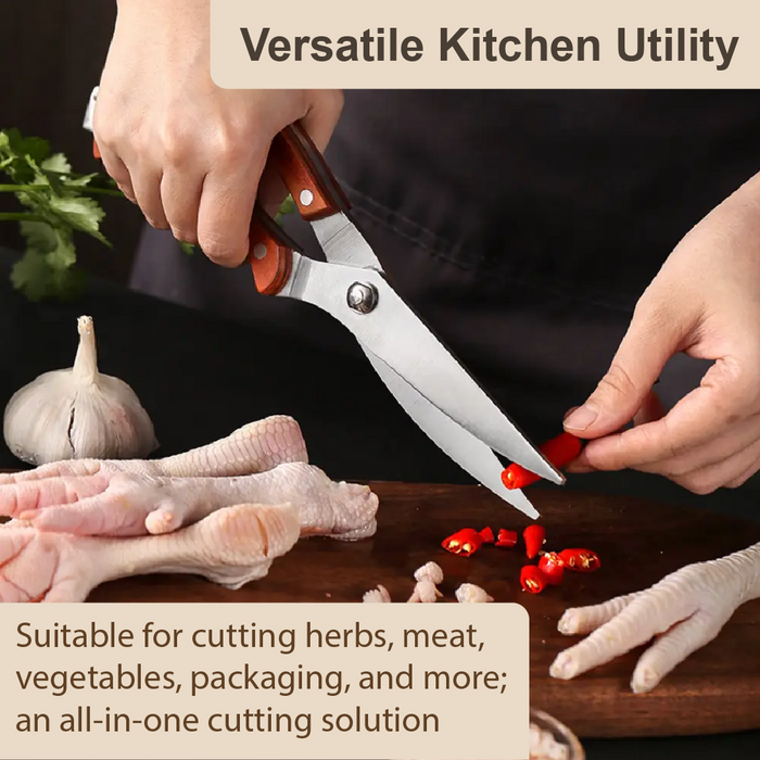 HippoMart Stainless Steel Kitchen Scissors with Handle Safety Lock - HippoMart SG