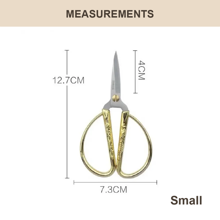 HippoMart Stainless Steel Vintage Household Scissors With Gold Handle [Multiple Sizes] - HippoMart SG