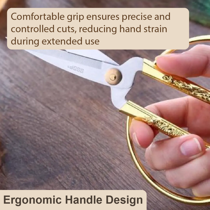 HippoMart Stainless Steel Vintage Household Scissors With Gold Handle [Multiple Sizes] - HippoMart SG