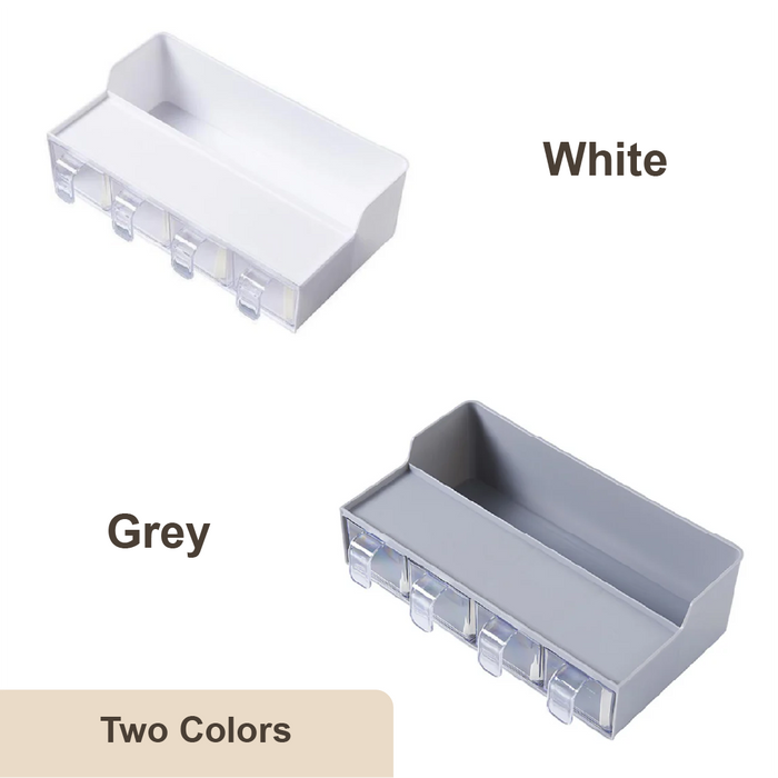2 in 1 Kitchen Countertop Spices Compartment & Storage Rack, Multiple Color - HippoMart SG
