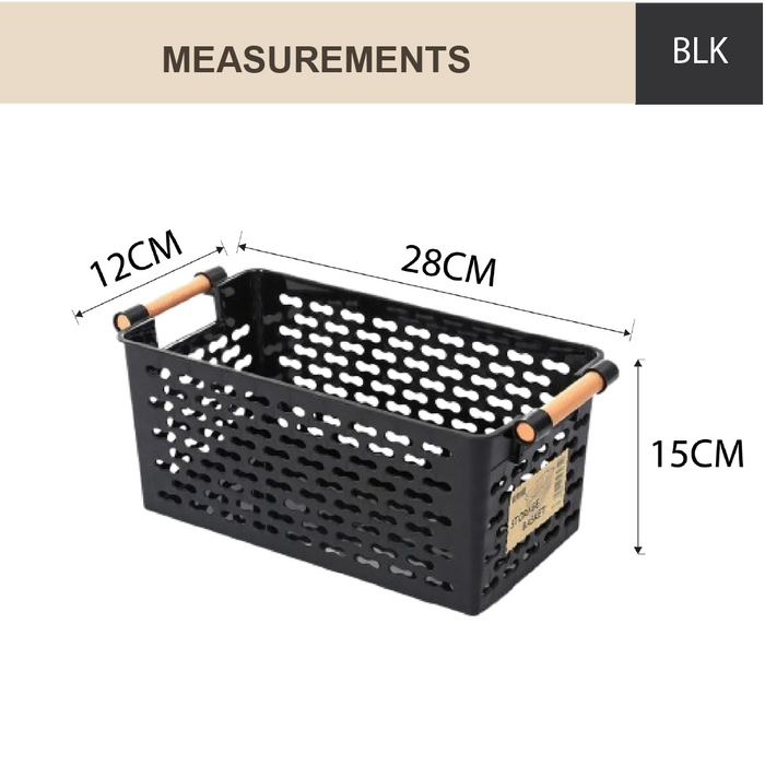 HippoMart General Purpose Japanese Rectangle Perforated Plastic Storage Container, Multiple Colour - HippoMart SG