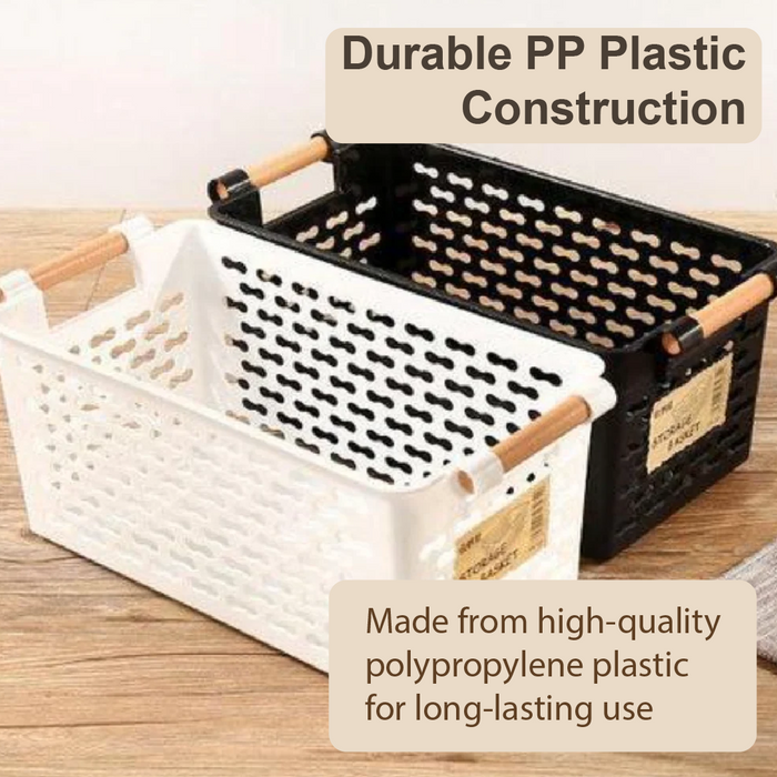 HippoMart General Purpose Japanese Rectangle Perforated Plastic Storage Container, Multiple Colour - HippoMart SG