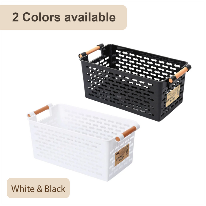 HippoMart General Purpose Japanese Rectangle Perforated Plastic Storage Container, Multiple Colour - HippoMart SG