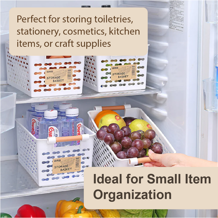 HippoMart General Purpose Japanese Rectangle Perforated Plastic Storage Container, Multiple Colour - HippoMart SG