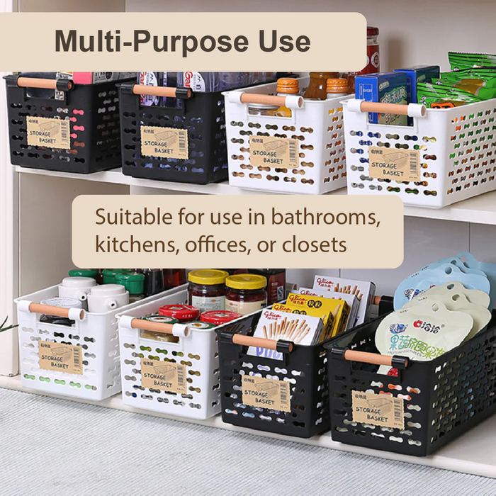 HippoMart General Purpose Japanese Rectangle Perforated Plastic Storage Container, Multiple Colour - HippoMart SG