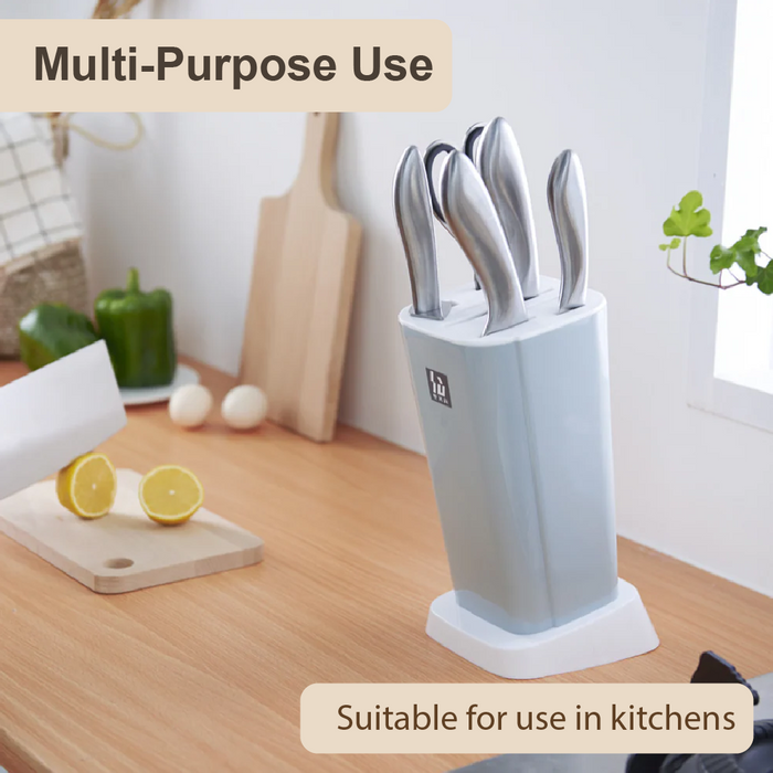 Modeco Standing PP Knife Case & Scissors Case Block, Knives not included, Misty Blue - HippoMart SG