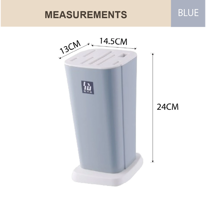 Modeco Standing PP Knife Case & Scissors Case Block, Knives not included, Misty Blue - HippoMart SG