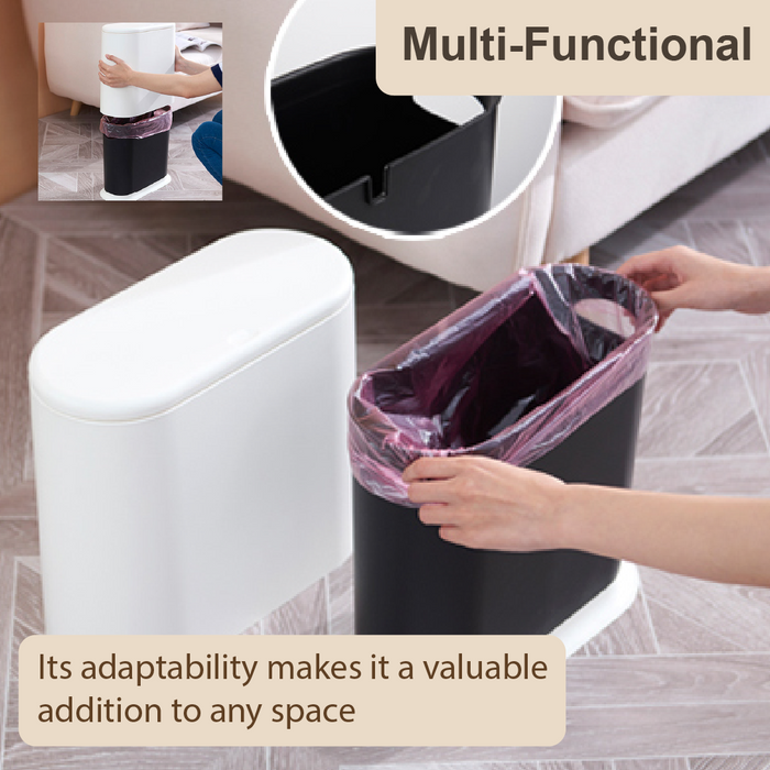 NORDIC Dustbin | Pushpod | Waste Bin | 10L | Multiple Colors | Trash Bin | Kitchen Bin - HippoMart SG