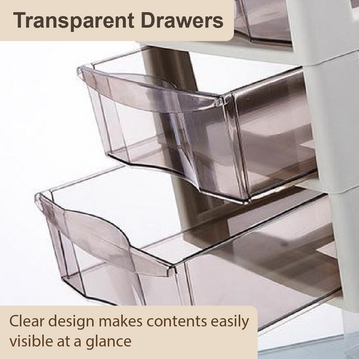 Desktop Organiser | Drawer 3 Tier | Drawer 4 Tier | Clear Tray | Office | Drawer Storage Box | File Storage Cabinet - HippoMart SG
