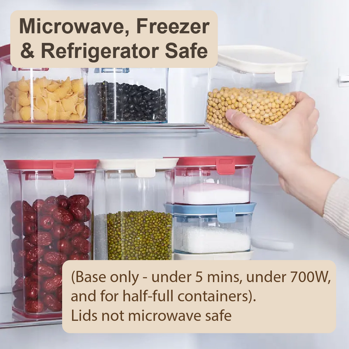 Square Organiser Storage Container with Swivel Airtight Lid Food Dispensers 430ml+680ml , 2 in a set, Multicolor - HippoMart SG