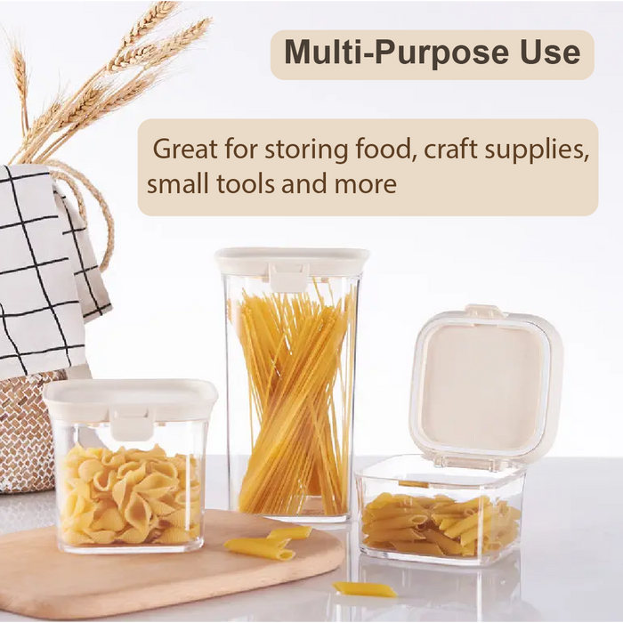 Square Organiser Storage Container with Swivel Airtight Lid Food Dispensers 430ml+680ml , 2 in a set, Multicolor - HippoMart SG