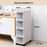 MODECO Slim Rolling Cabinet | 3 or 4 Tier Household Storage Unit | Space-Saving Organizer with Wheels | Multi-Purpose Storage Solution - HippoMart SG