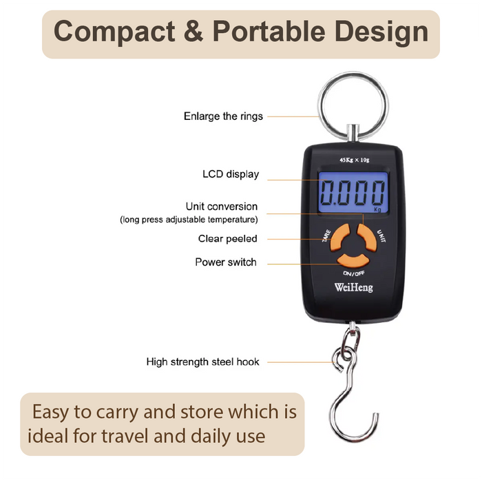 ACCT Digital Portable Weighting Scale, Max 45KG - HippoMart SG