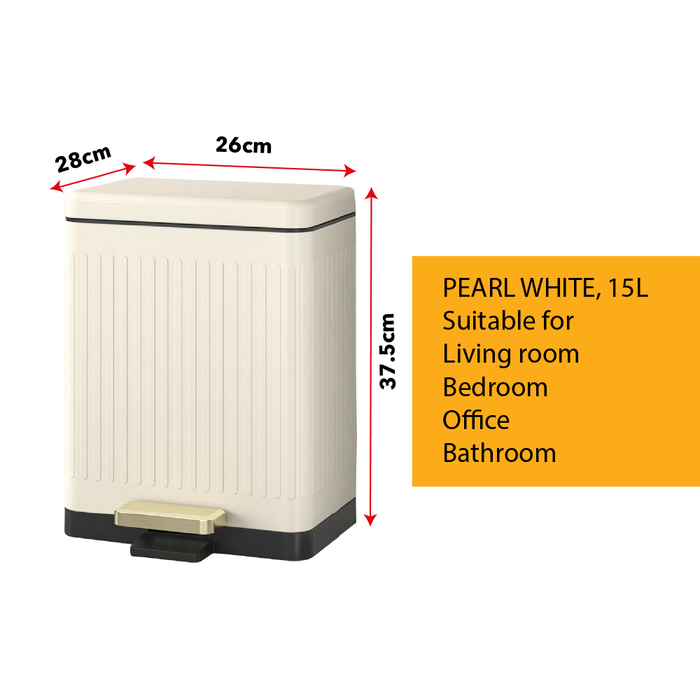 JAVA Dustbin | JACQUES | JH8874 | 15L | Step Bin | Trash Bin | Dustbin for Kitchen | Waste Bin - HippoMart SG
