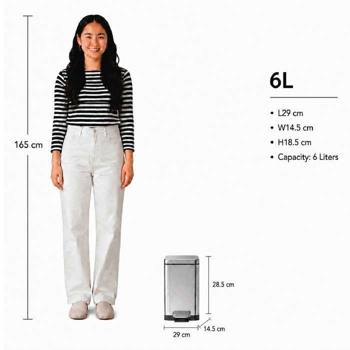 JAVA Dustbin | KATIE | JH8875 | 6L | Step Bin | Soft Closing | Trash Bin |  Dustbin for Kitchen