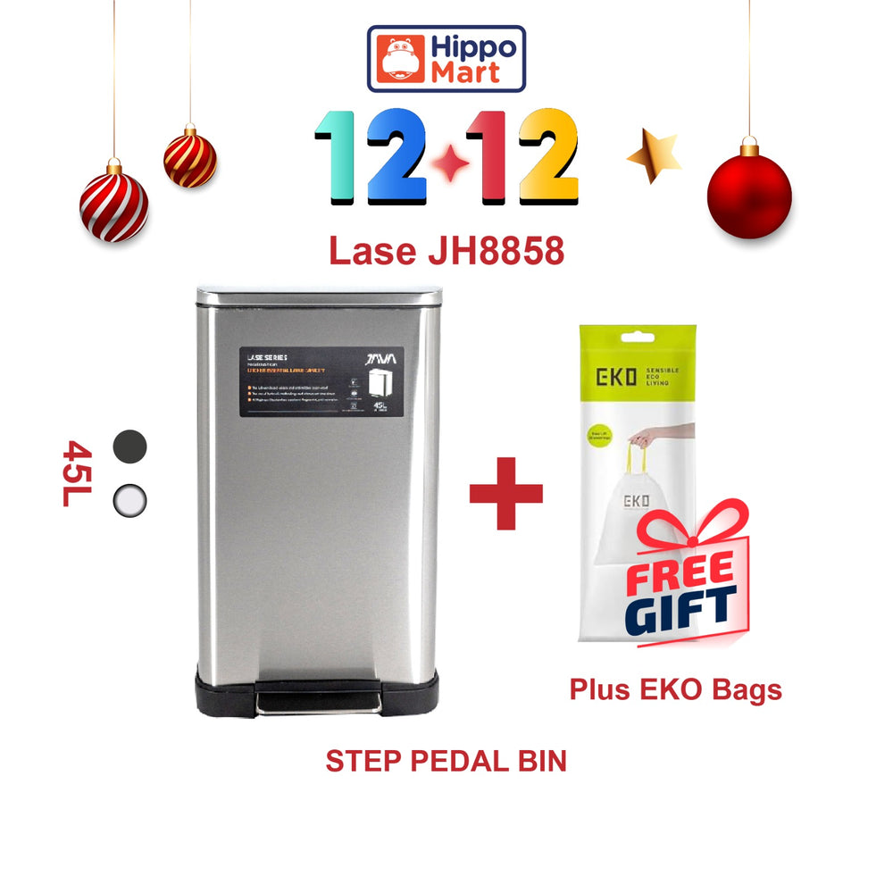 JAVA Dustbin | LASE | JH8858 | 45L | Step Pedal | Soft Closing | Trash Bin | Dustbin for Kitchen