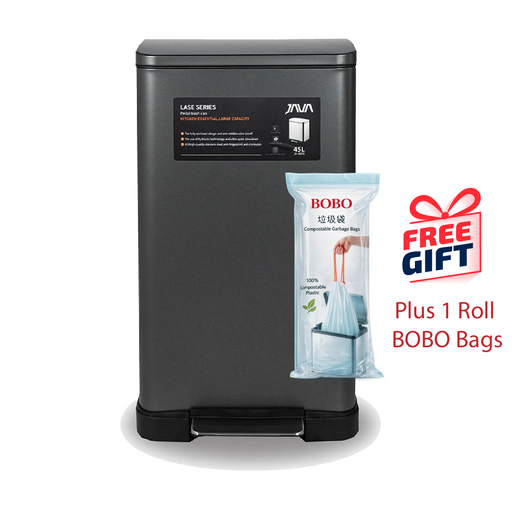 JAVA Dustbin | LASE | JH8858 | 45L | Step Pedal | Soft Closing | Trash Bin | Dustbin for Kitchen - HippoMart SG