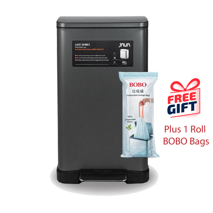 JAVA Dustbin | LASE | JH8858 | 45L | Step Pedal | Soft Closing | Trash Bin | Dustbin for Kitchen