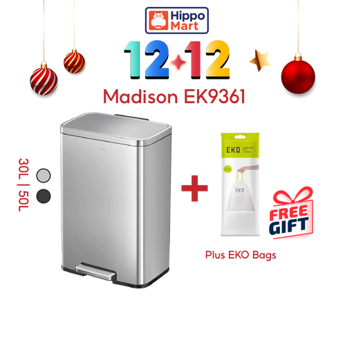 EKO Dustbin | Madison | EK9361 | Trash Bin | Waste Bin | Stainless Steel | Step Pedal Bin | Soft Closing
