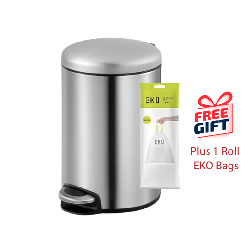 EKO Dustbin | Maggey | EK9213 | Trash Bin | Waste Bin | Stainless Steel | Soft Closing | Pedal Bin - HippoMart SG