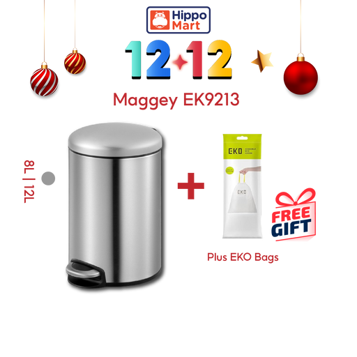 EKO Dustbin | Maggey | EK9213 | Trash Bin | Waste Bin | Stainless Steel | Soft Closing | Pedal Bin