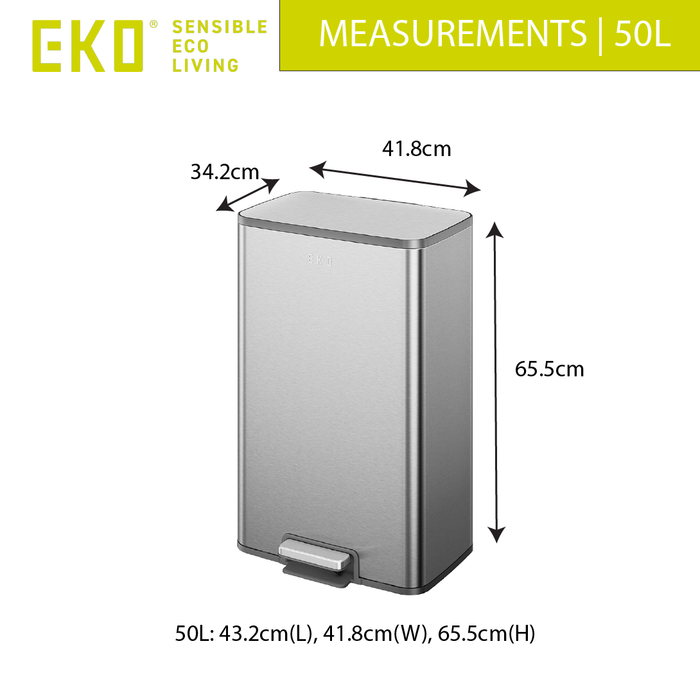 EKO Dustbin | MARINA | EK9161 | Step Pedal Bin |30L | 50L - HippoMart SG