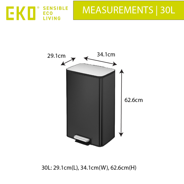 EKO Dustbin | MARINA | EK9161 | Step Pedal Bin |30L | 50L - HippoMart SG