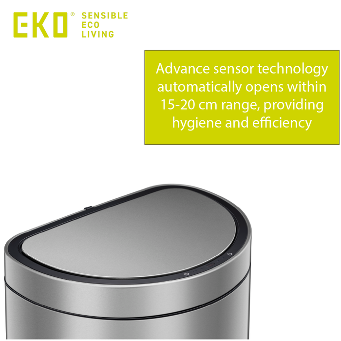 EKO Dustbin | Mirage | Sensor Bin | 47L  | EK9331 | Trash Bin | Waste Bin | Stainless Steel Bin - HippoMart SG