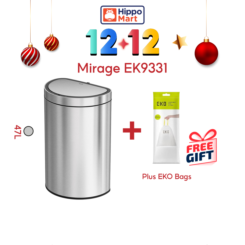 EKO Dustbin | Mirage | Sensor Bin | 47L  | EK9331 | Trash Bin | Waste Bin | Stainless Steel Bin