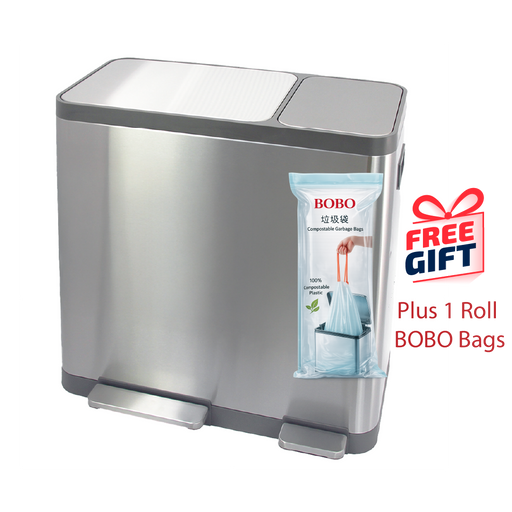 JAVA Recycling Bin | NAFISI | JH8870 | 16L+16L+16L | Triple Liner | Trash Bin | Waste Bin - HippoMart SG