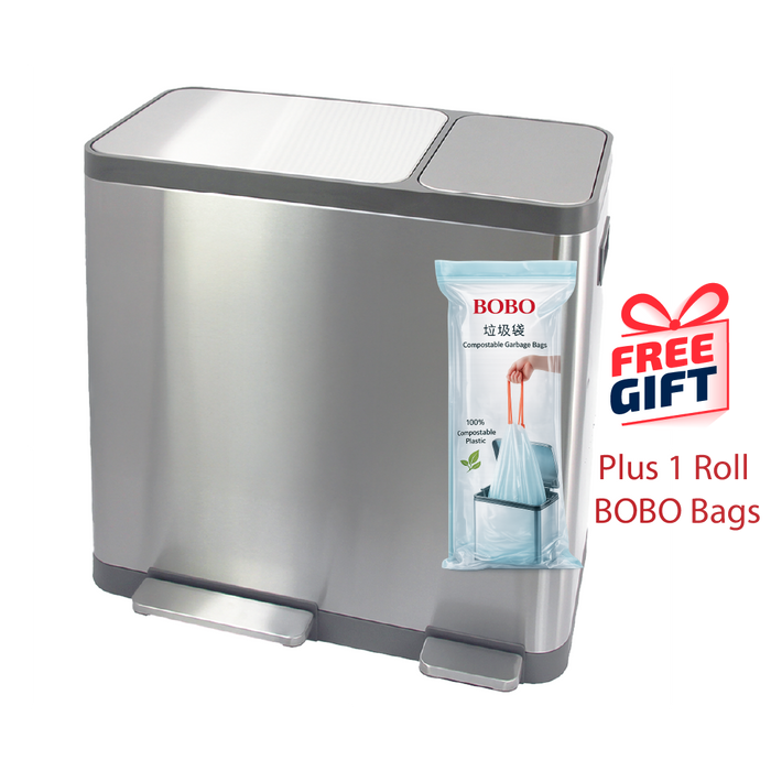 JAVA Recycling Bin | NAFISI | JH8870 | 16L+16L+16L | Triple Liner | Trash Bin | Waste Bin - HippoMart SG