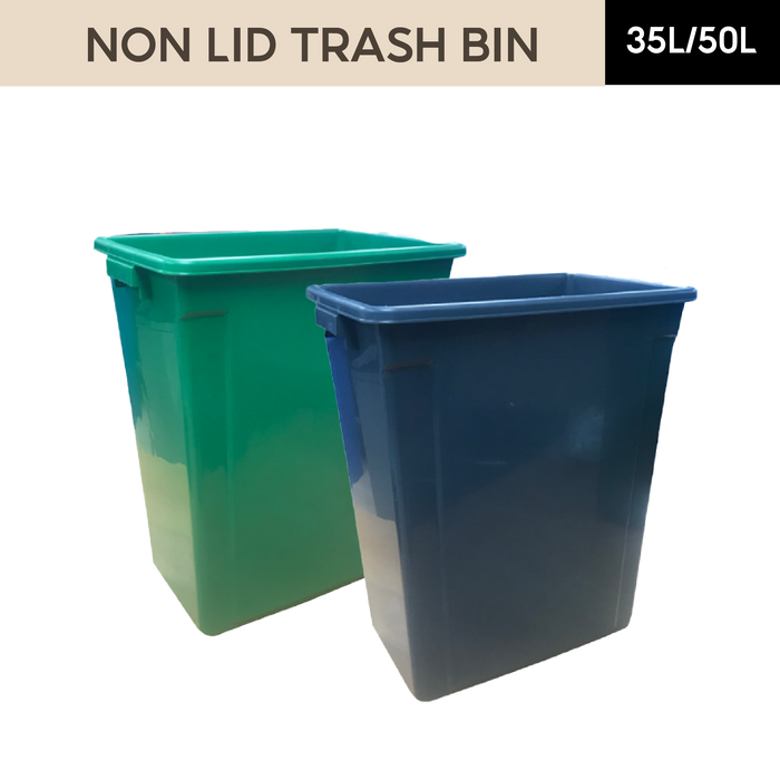 Non-Lid Dustbin | Trash Bin | 35L, 50L | Trash Bin | Dustbin for Kitchen - HippoMart SG