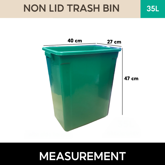 Non-Lid Dustbin | Trash Bin | 35L, 50L | Trash Bin | Dustbin for Kitchen - HippoMart SG