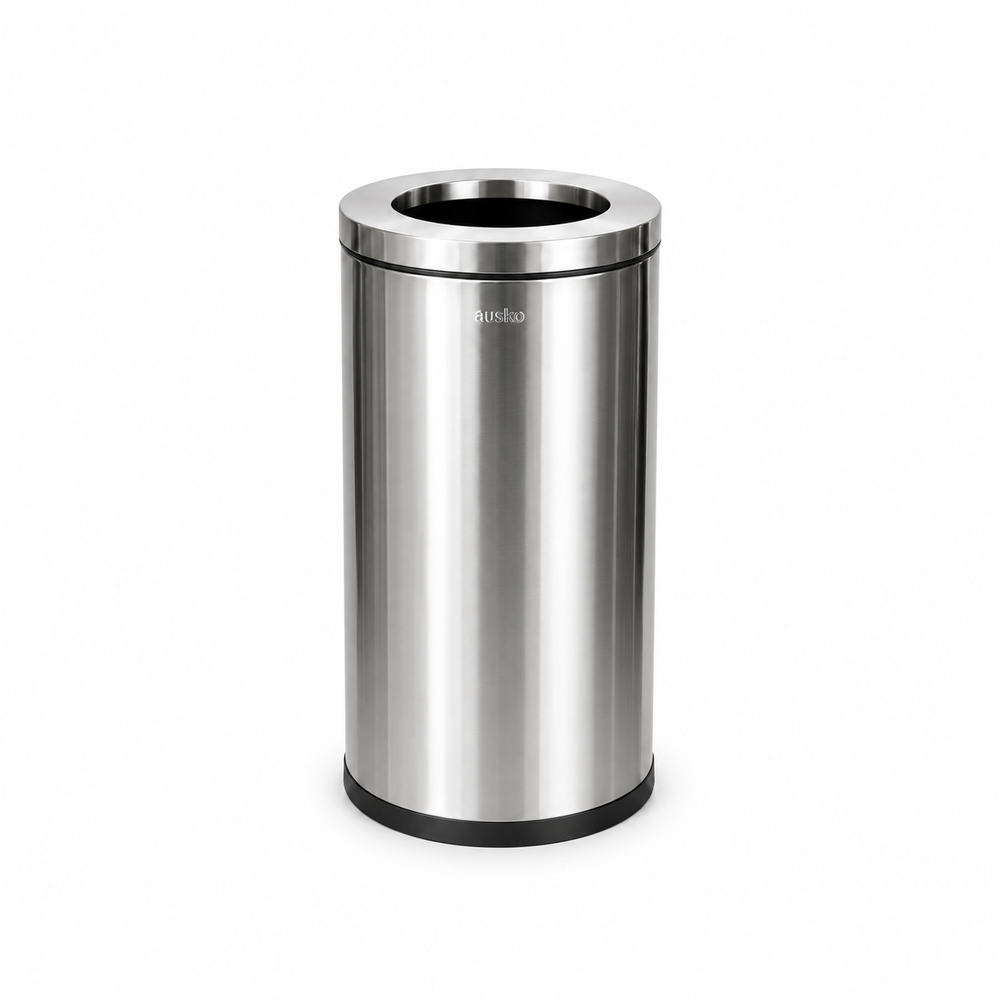OT2 Dustbin | 65L | Silver | Lobby Bin | Open Top Bin | Lobby Bin | Waste Bin | Outdoor Bin