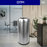 OTP1 Dustbin | 65L | Silver, Black | Lobby Bin | Open Top Bin | Lobby Bin | Waste Bin | Outdoor Bin - HippoMart SG