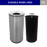 OTP2 Dustbin | 65L | Silver, Black | Lobby Bin | Open Top Bin | Outdoor Bin | Stainless Steel Bin - HippoMart SG