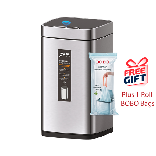 JAVA Dustbin | ROME | JH8829 | 9L, 12L, 28L, 35L | Square Sensor Bin | Soft Closing | Trash Bin - HippoMart SG