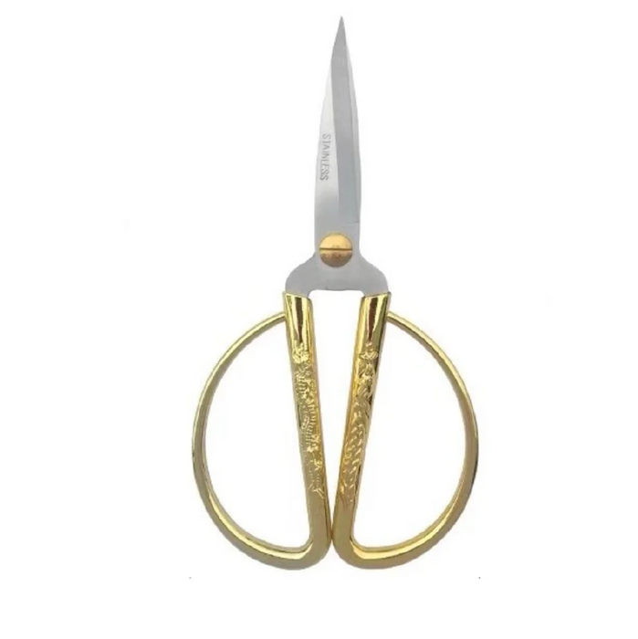 HippoMart Stainless Steel Vintage Household Scissors With Gold Handle [Multiple Sizes] - HippoMart SG