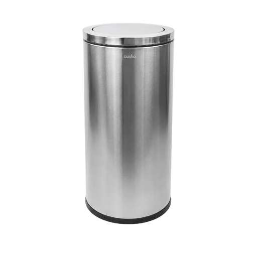 STP1 Dustbin | Lobby Bin | 65L | Silver, Black | Waste Bin | Swing Top Bin | Swing Top Bin - HippoMart SG