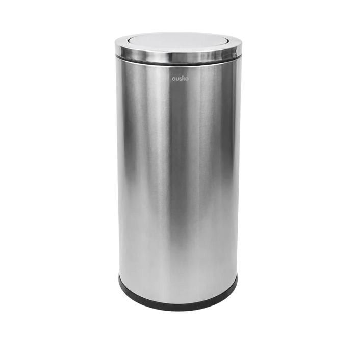 STP1 Dustbin | Lobby Bin | 65L | Silver, Black | Waste Bin | Swing Top Bin | Swing Top Bin - HippoMart SG
