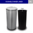 STP2 Dustbin | 65L | Silver Dustbin | Black Dustbin | Lobby Bin | Swing Top Bin | Stainless Bin - HippoMart SG