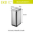 EKO Dustbin | Touchpro | EK9179 | Trash Bin | Waste Bin | Press Open | Soft Opening | Stainless Bin - HippoMart SG