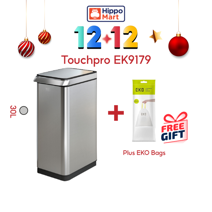 EKO Dustbin | Touchpro | EK9179 | Trash Bin | Waste Bin | Press Open | Soft Opening | Stainless Bin