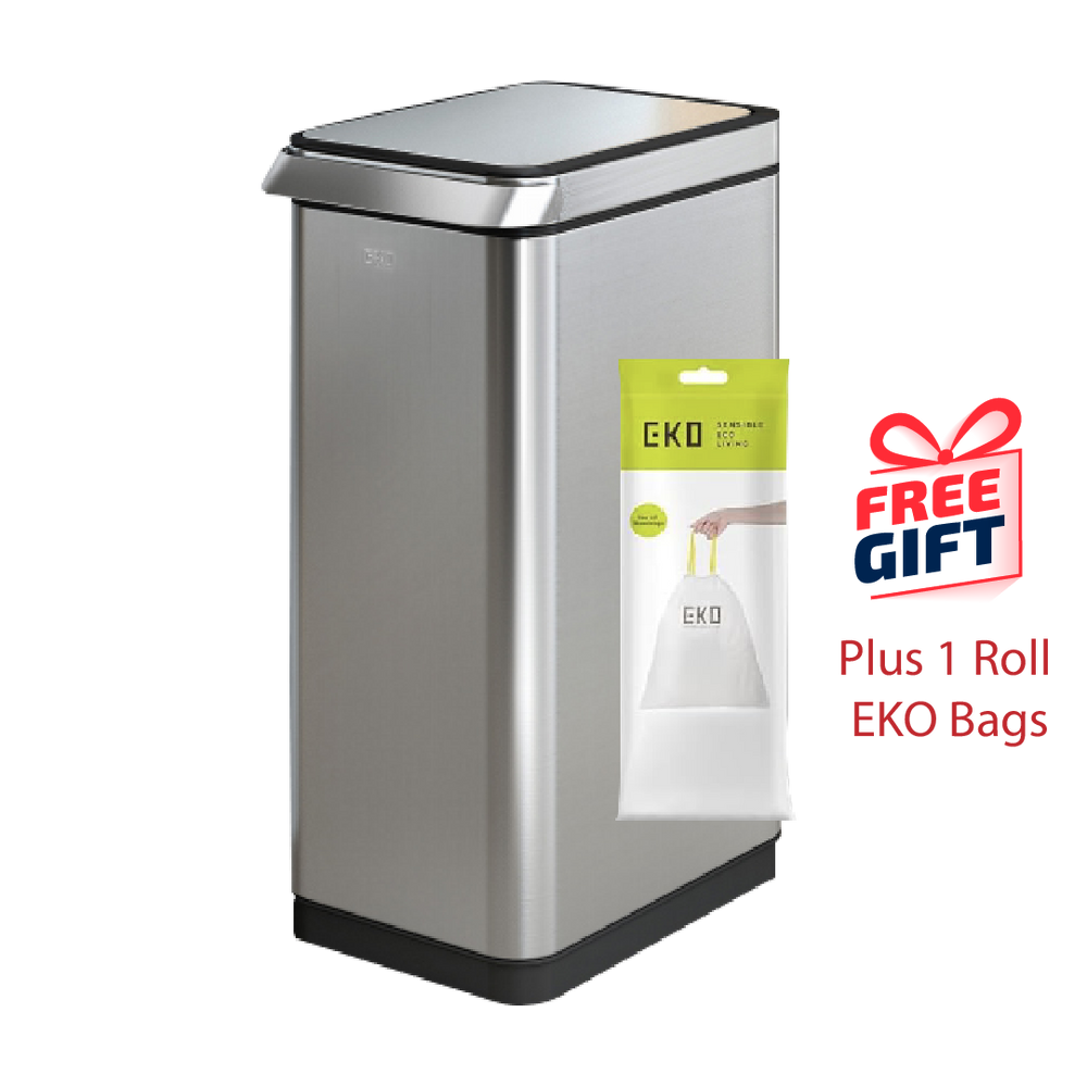 EKO Dustbin | Touchpro | EK9179 | Trash Bin | Waste Bin | Press Open | Soft Opening | Stainless Bin - HippoMart SG