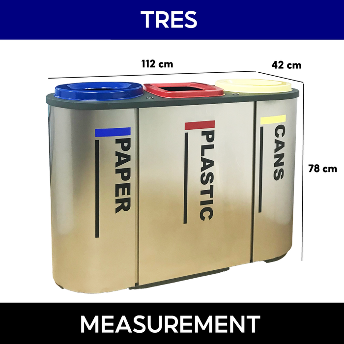 Stainless Steel Recycling Bins Station | 2-in-1, 3-in-1, 4-in-1 Multi-Compartment Options - HippoMart SG